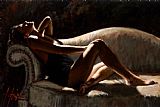 Fabian Perez Paola on thhe Couch painting